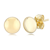 Gold 5mm Flattened Ball Stud Earrings