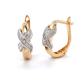 Two-Tone Leverback Hoop Earrings