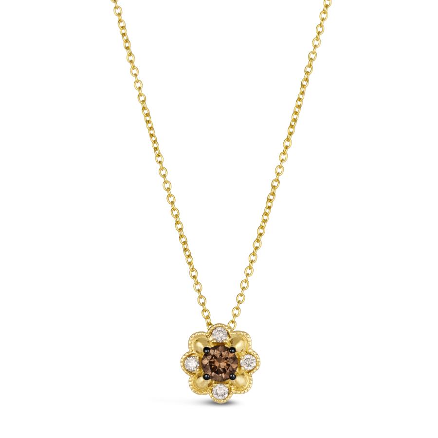 14K Honey Gold™ Pendant | Chocolate Diamonds® 1/4 cts., Nude Diamonds™ 1/10 cts