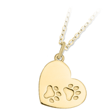 Paws of Love Gold Charm Necklace