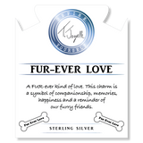 Purple Jasper Stone Bracelet with Fur Ever Love Sterling Silver Charm