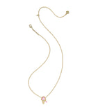 Kendra Scott Ice Cream Gold Short Pendant Necklace in Pastel Pink Mother-of-Pearl