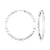 Silver 40mm Endless Tube Hoop Earrings