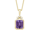 Amethyst & Diamond Dangle Pendant