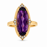 Le Vian® 14K Honey Gold™ 3.98ct Grape Amethyst™ & 0.10ctw Vanilla Diamonds® Statement Ring