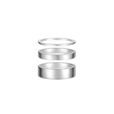 Lafonn Trilogy Platinum Band Set, Size 8