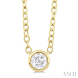 Petite Round Diamond Bezel Solitaire Necklace