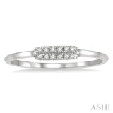 1/20 Ctw Pointed Pod Round Cut Diamond Stackable Petite Fashion Ring in 10K White Gold