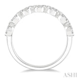 1/2 Ctw Jointed Circular Mount Lovebright round Cut Diamond Ring in 14K White Gold