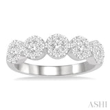 3/4 Ctw 5-Stone Lovebright Round Cut Diamond Ring in 14K White Gold