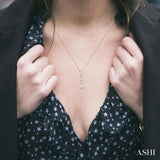 1/2 Ctw Lovebright Round Cut Diamond Paperclip Link Pendant With Chain in 14K Yellow and White Gold