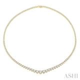 10 Ctw Riviera Round Cut Diamond Necklace in 14K Yellow Gold