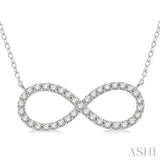 1/2 Ctw Round Cut Diamond Infinity Pendant With Chain in 14K White Gold