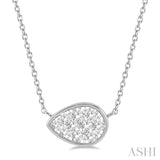 1/3 Ctw Pear Shape Lovebright Diamond Pendant With Chain in 14K White Gold