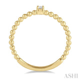 1/20 Ctw Ball Bead Shank Round Cut Bead Bijoux Diamond Petite Promise Ring in 10K Yellow Gold