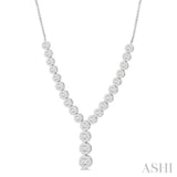2 1/4 Ctw Lovebright Round Cut Diamond Necklace in 14K White Gold