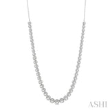 3 Ctw Round Cut Diamond Illusion Necklace in 10K White Gold