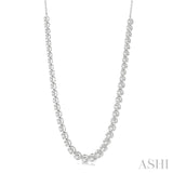 3 Ctw Round Cut Diamond Illusion Necklace in 10K White Gold