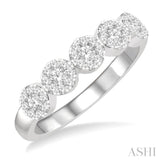 1/2 Ctw 5-Stone Lovebright Round Cut Diamond Ring in 14K White Gold