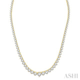 15 Ctw Riviera Round Cut Diamond Necklace in 14K Yellow Gold
