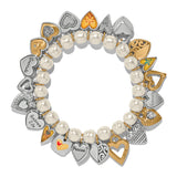 Brighton One Heart Pearl Stretch Bracelet