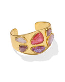 Kendra Scott Margot Vintage Gold Statement Cuff Bracelet in Pink Mix