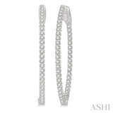 1 ctw Diamond In-Out Oval Shape Hoop Earrings