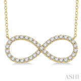 3/4 Ctw Round Cut Diamond Infinity Pendant With Chain in 14K Yellow Gold