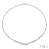 10 Ctw Riviera Round Cut Diamond Necklace in 14K White Gold