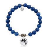 Royal Jade Stone Bracelet with Grad Cap Sterling Silver Charm