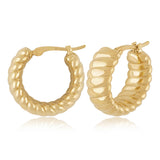 Gold Vermeil Wide Rope Twist Hoops