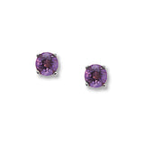 4mm Round Amethyst Stud Earrings