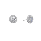 3.08 CTW Halo Stud Earrings