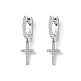 Mini Dangling Cross Earrings