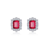 Fancy Lab-Grown Sapphire Halo Stud Earrings