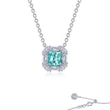 Fancy Lab-Grown Sapphire Halo Necklace