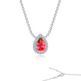 Fancy Lab-Grown Sapphire Halo Necklace