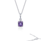 February Birthstone Necklace Simulated Amethyst and Simulated Diamonds