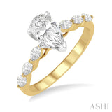 Pear Shape Marquise Band Semi-Mount Engagement Ring