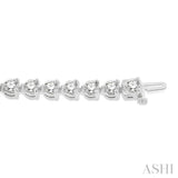 9 Ctw 3 Prong Round Cut Diamond Tennis Bracelet in 14K White Gold
