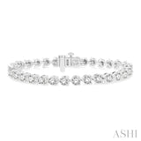 10 Ctw 3 Prong Round Cut Diamond Tennis Bracelet in 14K White Gold