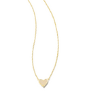 Kendra Scott Framed Ari Heart Gold Short Pendant Necklace in Iridescent Drusy