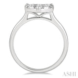 1 ctw Round Cut Diamond Heart Shape Lovebright Ring in 14K White Gold