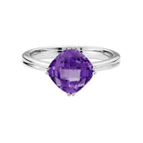 Checkerboard Amethyst Ring