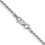 Silver 1.7mm Rope Chain, 18