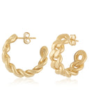 Small Cuban Link Hoop Earrings