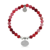 HELP Collection: Wish Charm with Red Stripe Agate Charity Bracelet