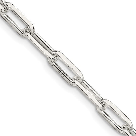 Silver 4.25mm Elongated Open Link Chain, 24"