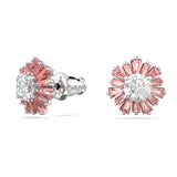 Swarovski Sunshine stud earrings, Pink, Rhodium plated