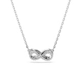 Swarovski Hyperbola pendant Pavé, Infinity, White, Rhodium plated